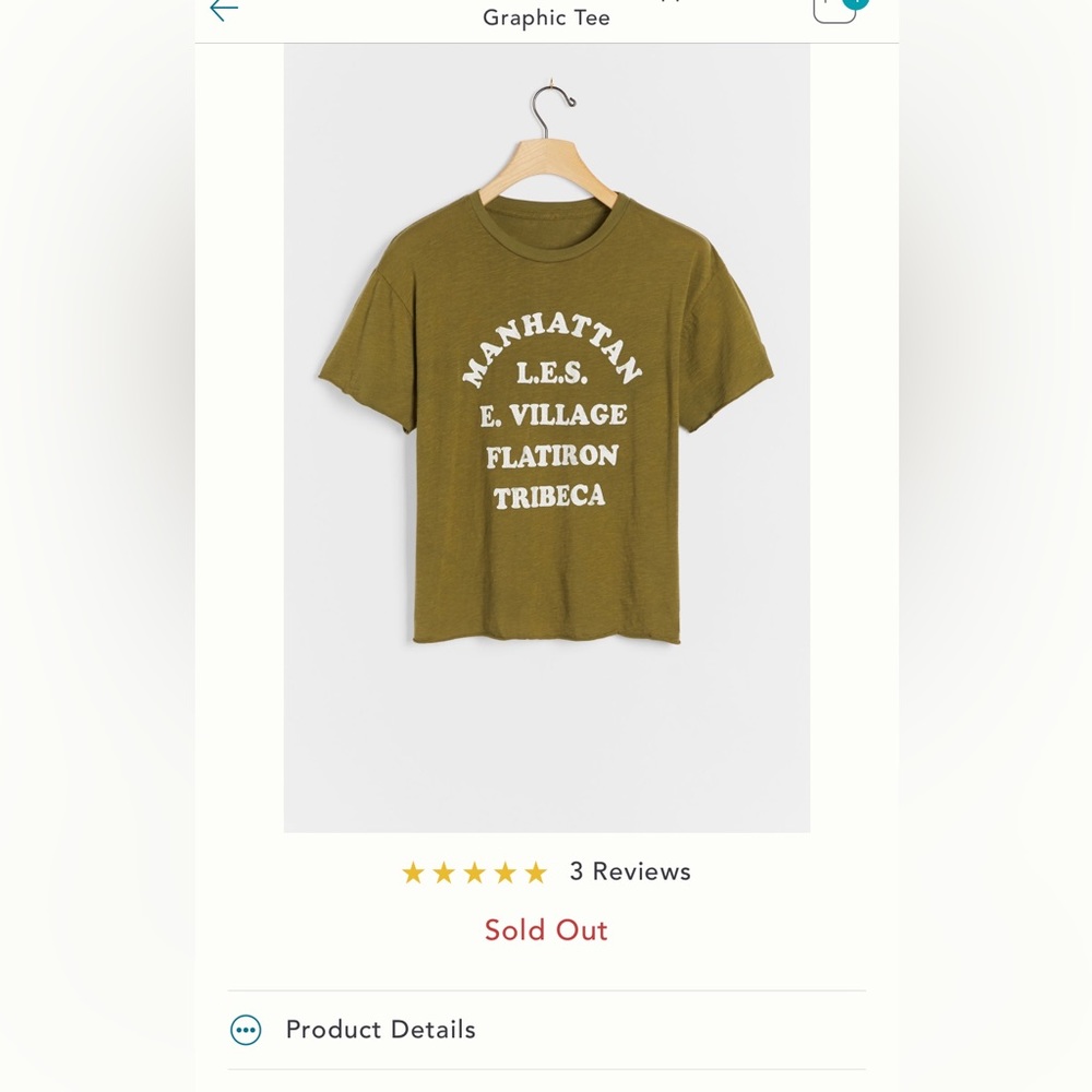 Army green tee Retro Brand